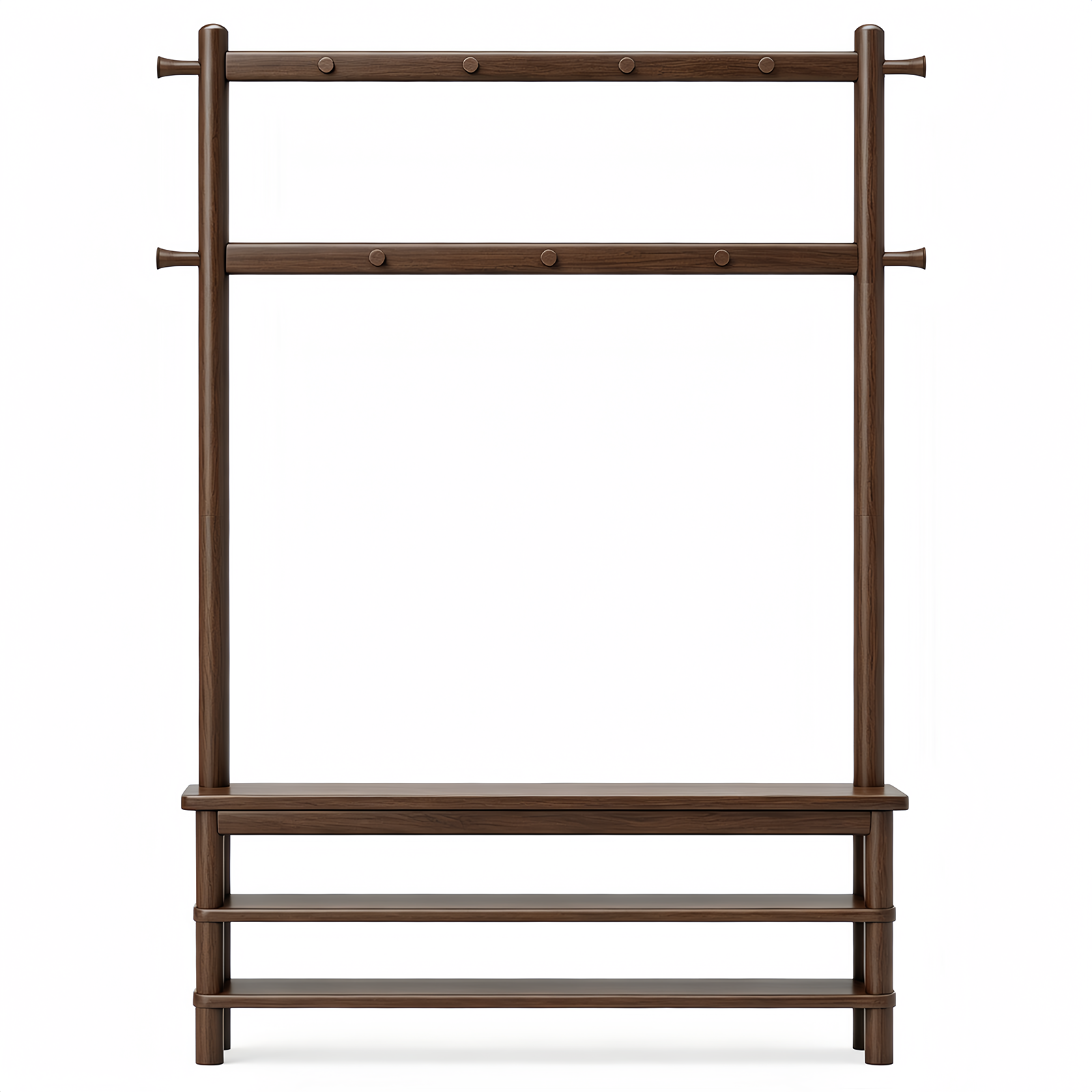 Hall Tree with Shoe Bench — 11 Hooks