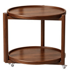 Taitiy Rolling Side Table with Wheels-21.7"D