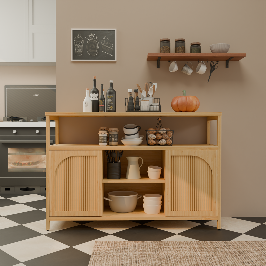 Sideboard Cabinet — Multi-Tier Storage