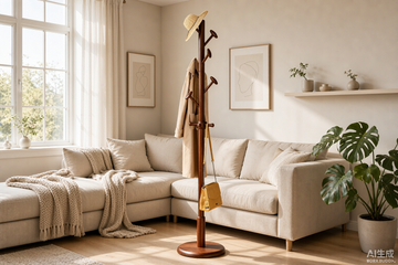 Perchero Taitiy de madera maciza forma árbol – 10 ganchos, de pie
