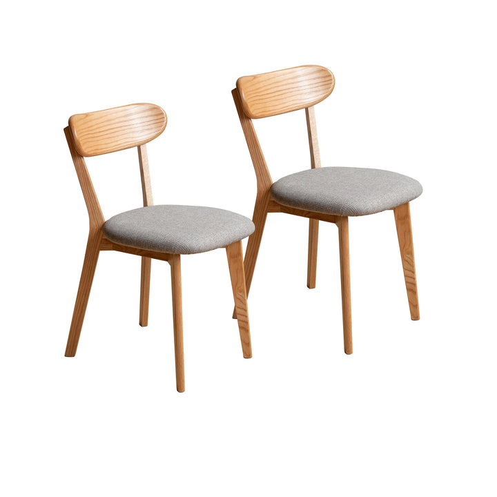 Oak Dining Chair Set of 2 – Natural, Solid Wood