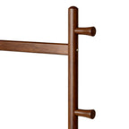 TAITIY Solid Wood Clothes Rack with Storage Basket & 5 Hooks