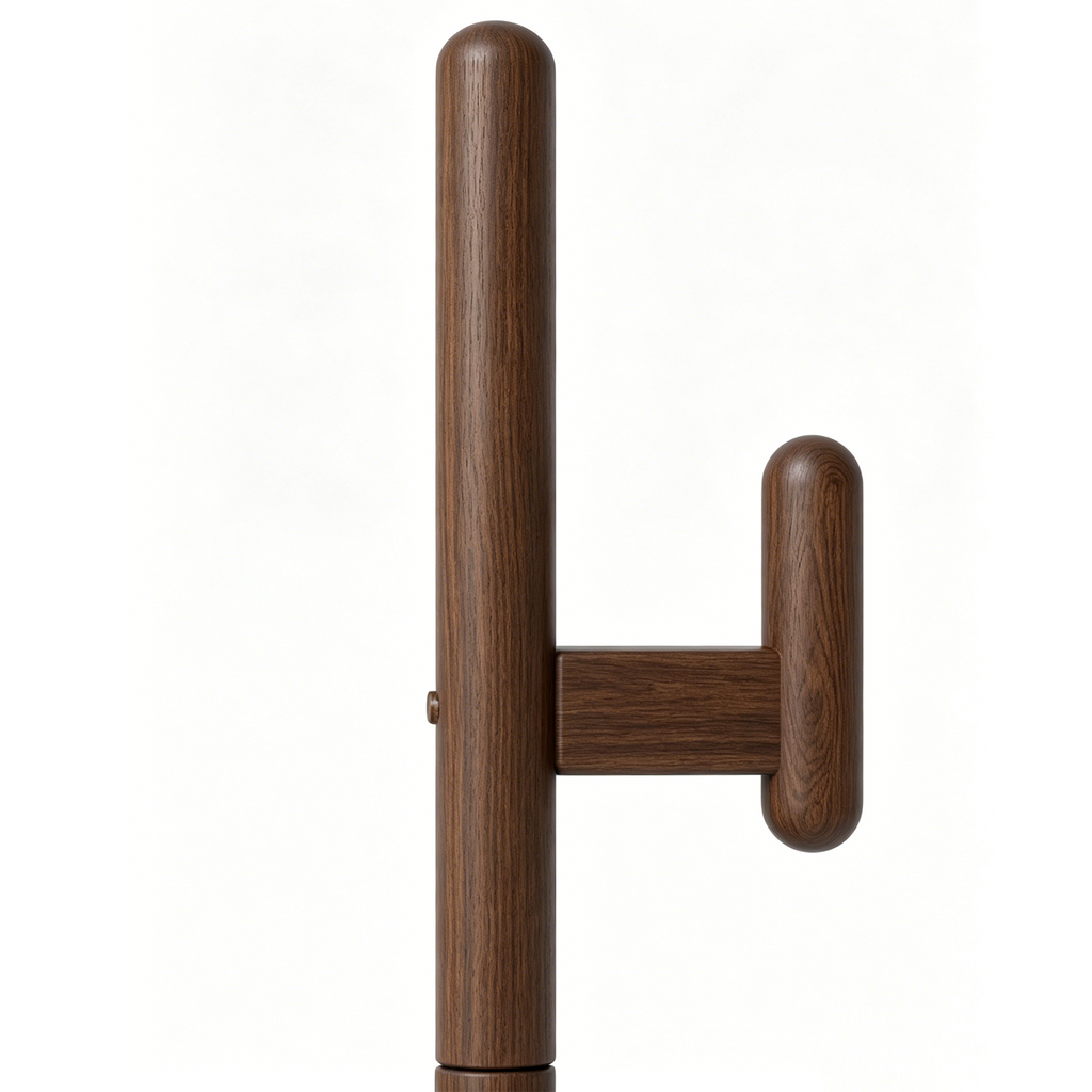 Rotary Coat Rack Solid Wood 9 Hooks & 3 Shelves