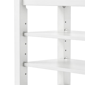 Taitiy | Multi-Tier Solid Wood Entryway Shoe Bench in White