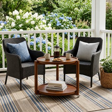 Taitiy Rolling Side Table with Wheels-21.7"D