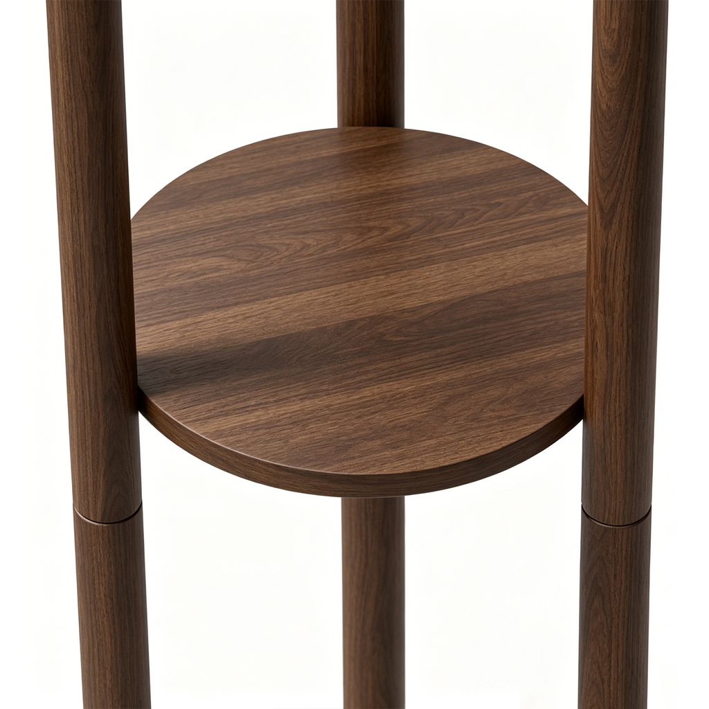 Rotary Coat Rack Solid Wood 9 Hooks & 3 Shelves