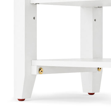 Taitiy | Multi-Tier Solid Wood Entryway Shoe Bench in White