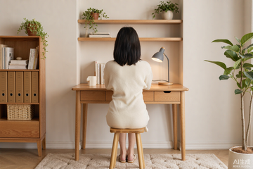 Solid Oak Computer Desk with Drawer – 31.5 in