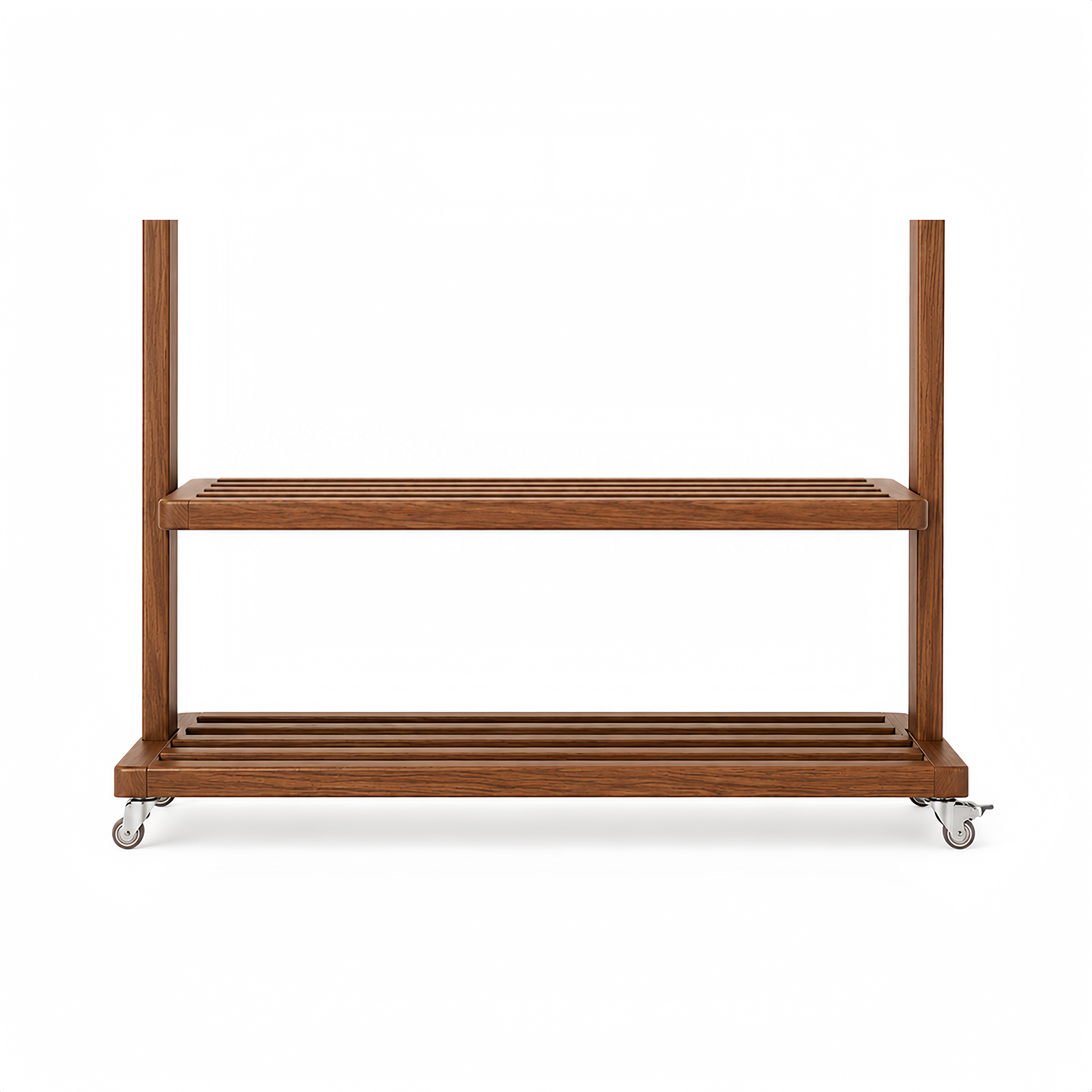 Vented Wood Clothes Rack with Lockable Wheels