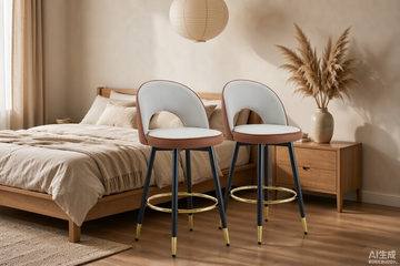 Swivel Bar Stool Set of 2 — Brown & Gray
