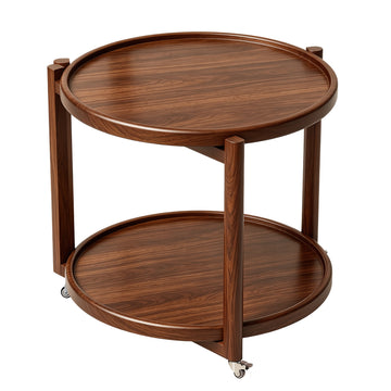 Taitiy Rolling Side Table with Wheels-21.7"D