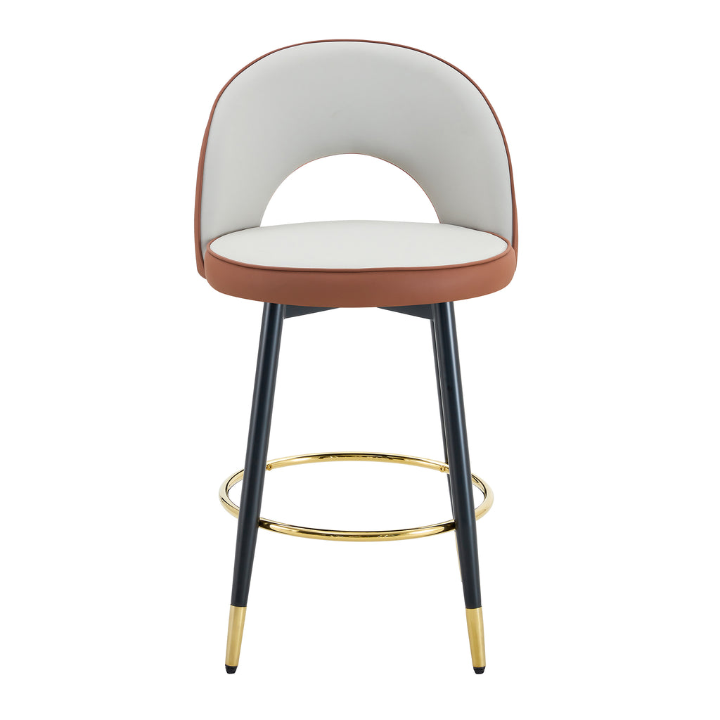 Swivel Bar Stool Set of 2 — Brown & Gray