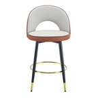 Swivel Bar Stool Set of 2 — Brown & Gray