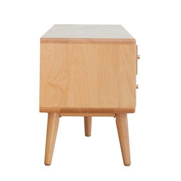 Beech TV Cabinet with Glass Doors - TAITIY