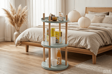 Blue 3-Tier Rotating Bookshelf – 360° - TAITIY