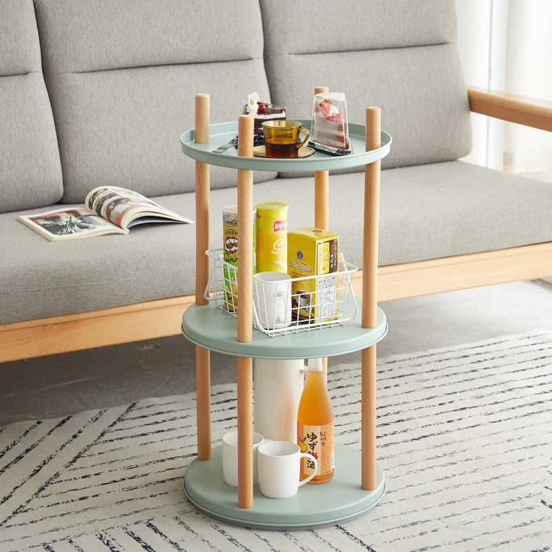 Blue 3-Tier Rotating Bookshelf – 360° - TAITIY
