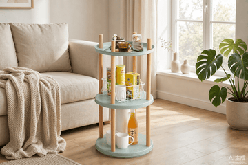 Blue 3-Tier Rotating Bookshelf – 360° - TAITIY
