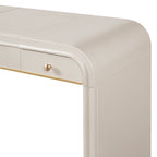 Classic Wood Vanity Desk with Flip Mirror, 3 - in - 1 Dressing Table with 2 Drawers and Storage Space for Bedroom, Champagne - TAITIY