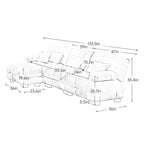 Cloud 3 - Seat Sofa with Ottoman — White Chenille - TAITIY
