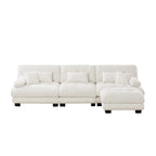 Cloud 3 - Seat Sofa with Ottoman — White Chenille - TAITIY