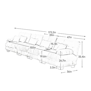 Cloud 4 - Seat Sofa — White Chenille, Modular - TAITIY