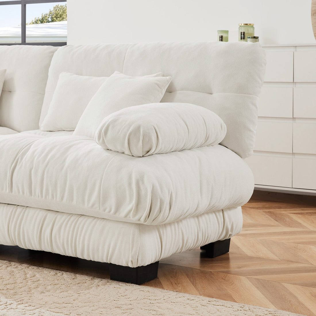 Cloud 4 - Seat Sofa — White Chenille, Modular - TAITIY