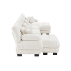 Cloud 4 - Seat Sofa with 2 Ottomans — White Chenille - TAITIY