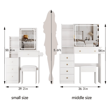 Compact Vanity Set with Cushioned Stool - TAITIY