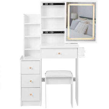 Compact Vanity Set with Cushioned Stool - TAITIY