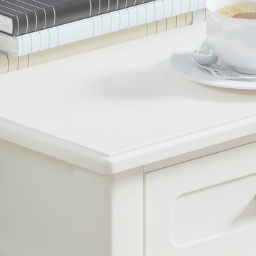 Cream White Vanity Desk with 3 Drawers - TAITIY