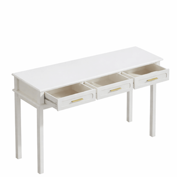 Cream White Vanity Desk with 3 Drawers - TAITIY