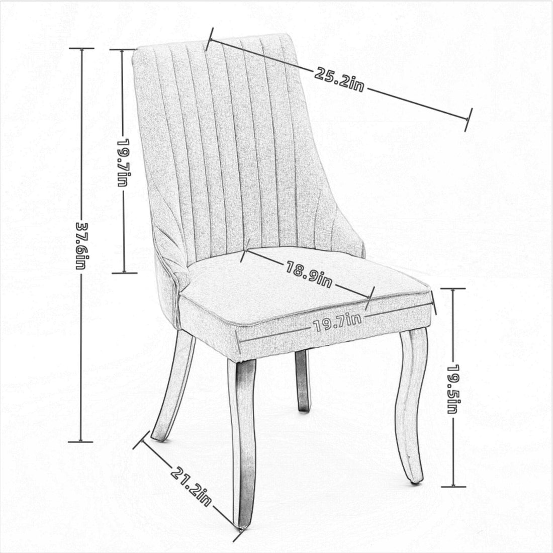 Dining Chair Set of 2 — Blue - TAITIY