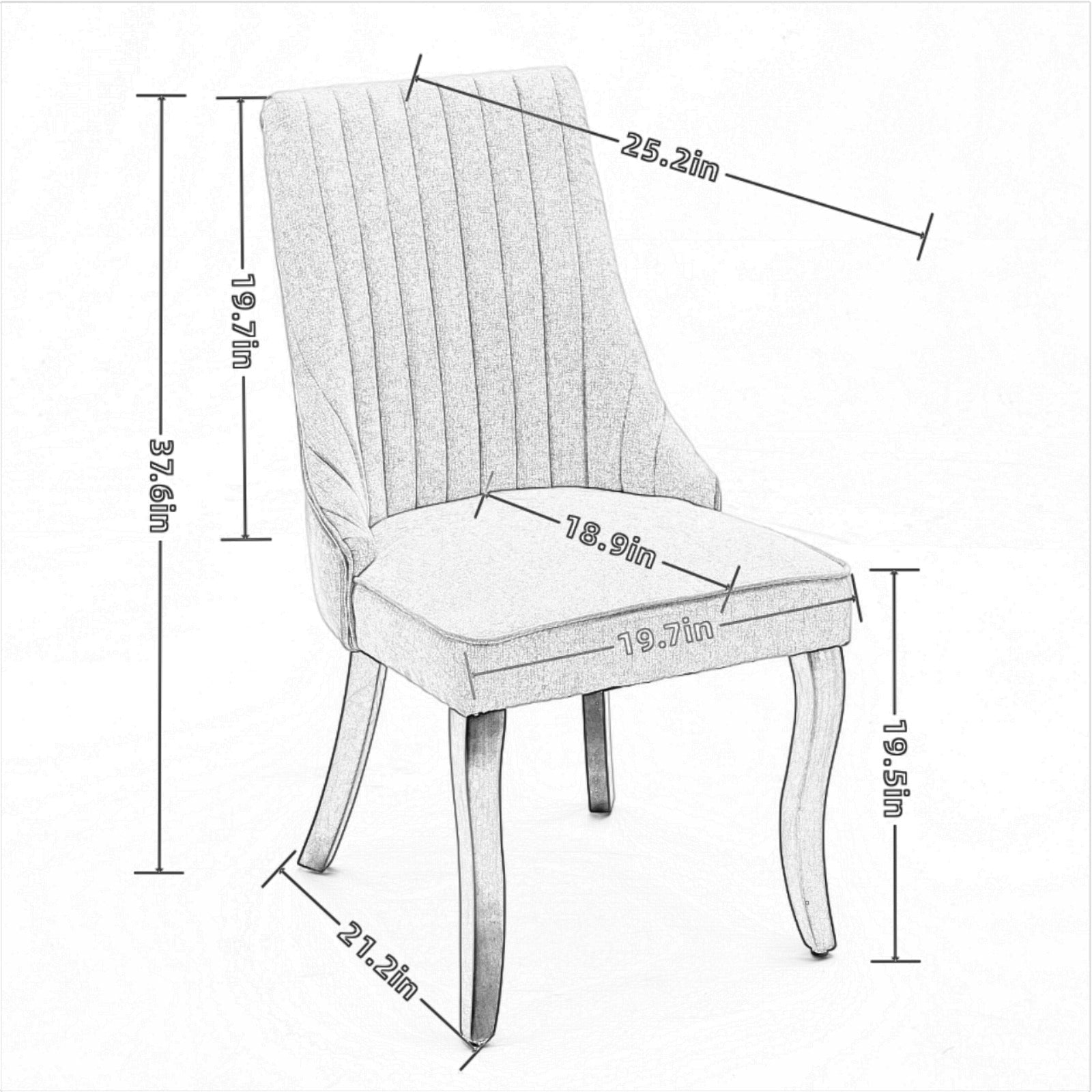 Dining Chair Set of 2 — Blue - TAITIY