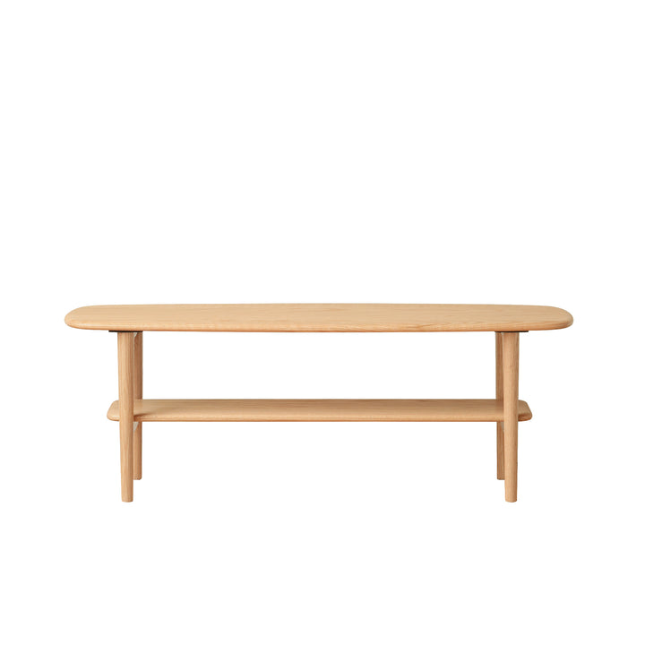 Solid Wood Center Table with Storage Shelf – 120×40×42 cm