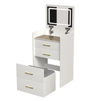 Vanity Desk — Flip Mirror & Glass Top