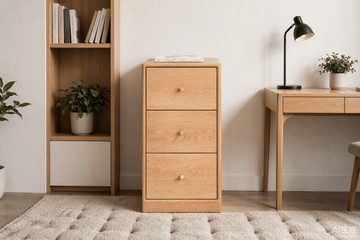 Minimalist Oak Bedside Table with Drawers - TAITIY