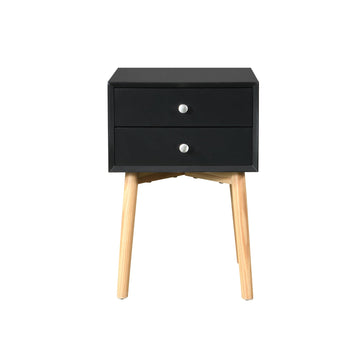Nightstand 2-Drawer — Black - TAITIY