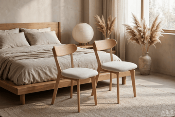 Oak Dining Chair Set of 2 – Natural, FAS Grade - TAITIY