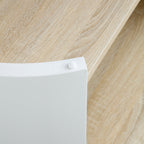 Oval Coffee Table 2 - Tier — White & Natural - TAITIY