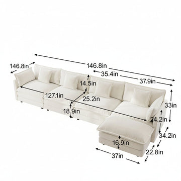 Oversized L-Sectional with Ottoman - TAITIY