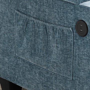 Recliner Sofa Chair with Storage Ottoman — Blue - TAITIY