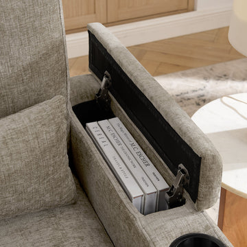 Recliner Sofa Chair with Storage Ottoman — Brown - TAITIY