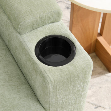 Recliner Sofa Chair with Storage Ottoman — Cyan - TAITIY
