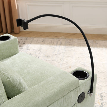 Recliner Sofa Chair with Storage Ottoman — Cyan - TAITIY