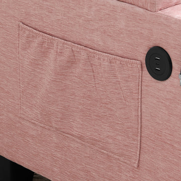 Recliner Sofa Chair with Storage Ottoman — Pink - TAITIY