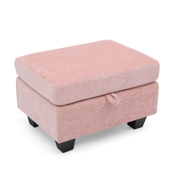Recliner Sofa Chair with Storage Ottoman — Pink - TAITIY