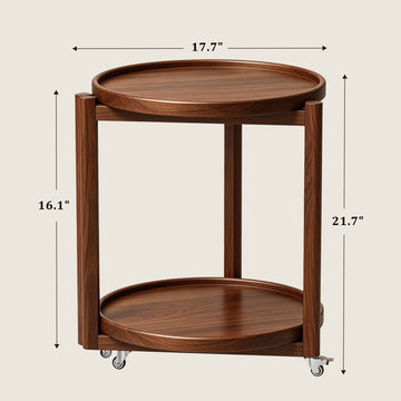 Rolling Side Table with Wheels-15.7"D - TAITIY