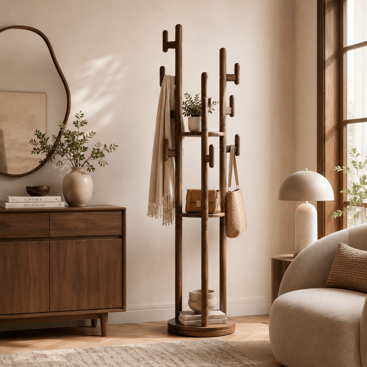 An entryway that stays calm