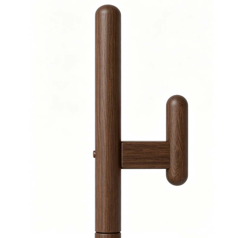 Rotary Coat Rack Solid Wood 9 Hooks & 3 Shelves - TAITIY