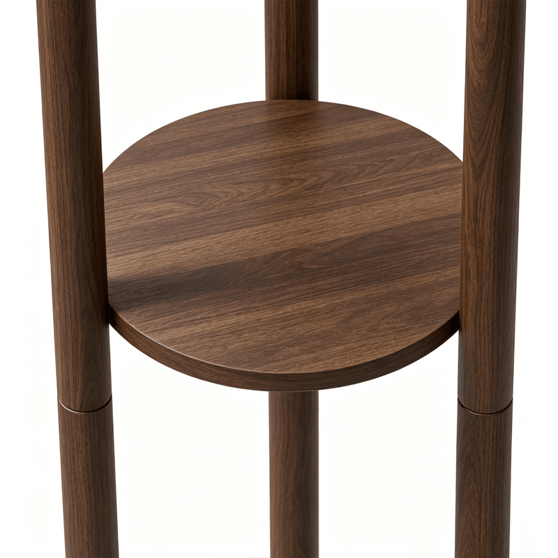 Rotary Coat Rack Solid Wood 9 Hooks & 3 Shelves - TAITIY